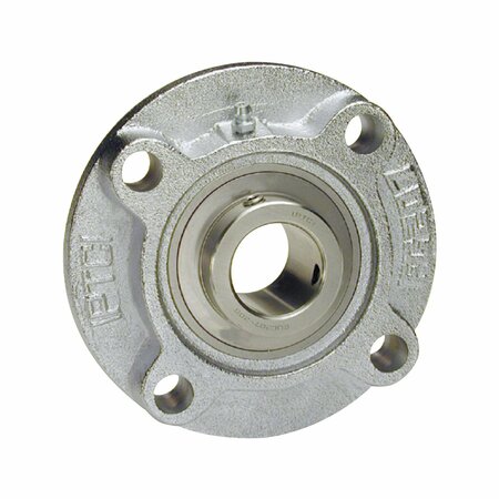 IPTCI Piloted Flange Ball Bearing Unit, 2 in Bore, Nickel Plated Hsg, Stainless Insert, Set Screw Locking SUCNPFC211-32